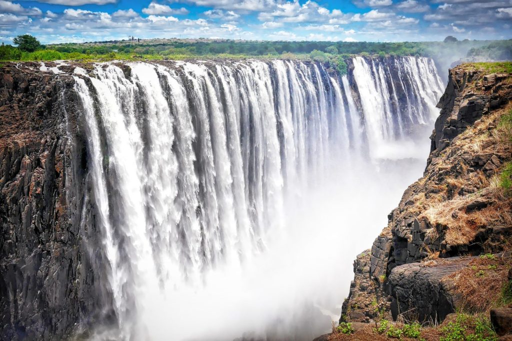Victoria falls the mighty falls between Zambia and Zimbabwe Africa