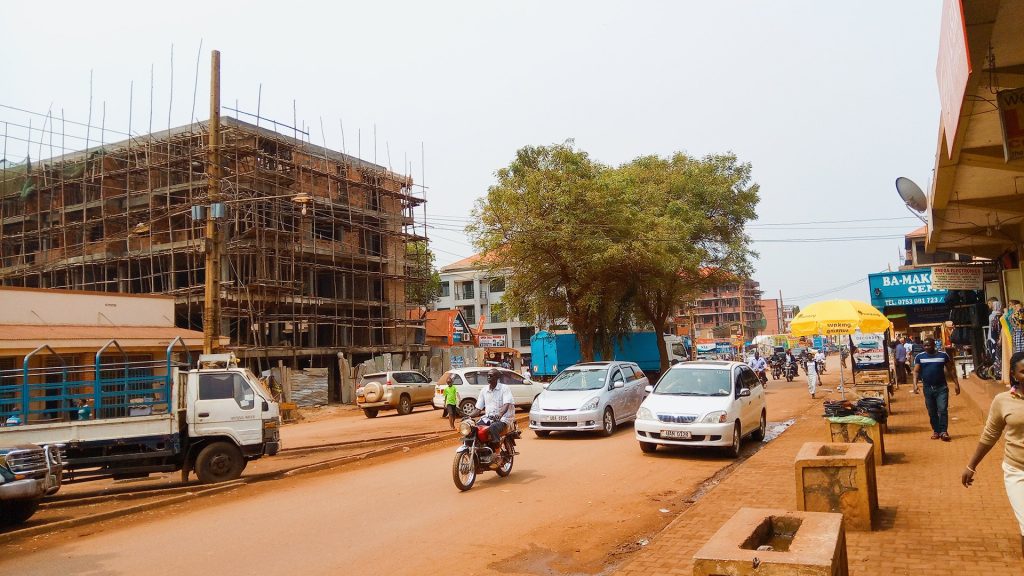 A busy street in Jinja city Uganda 