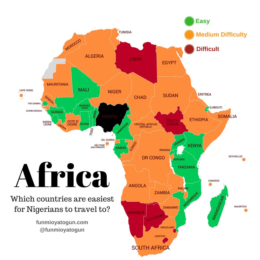 Map of Africa showing all African countries