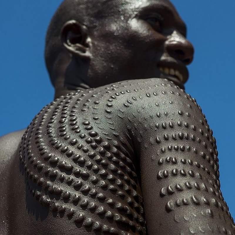 Dinka man with body marks south Sudan