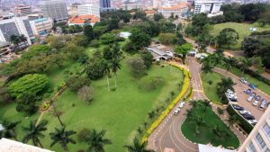 Aerial view of centenary park Kampala-city Uganda