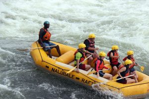 Tourists-during-White-water-Rafting on the Nile-in-Jinja-Uganda.