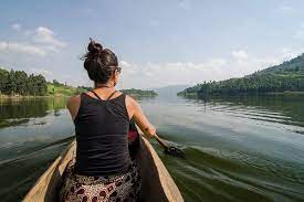 Canoe ride at Lake Bunyonyi Uganda Africa