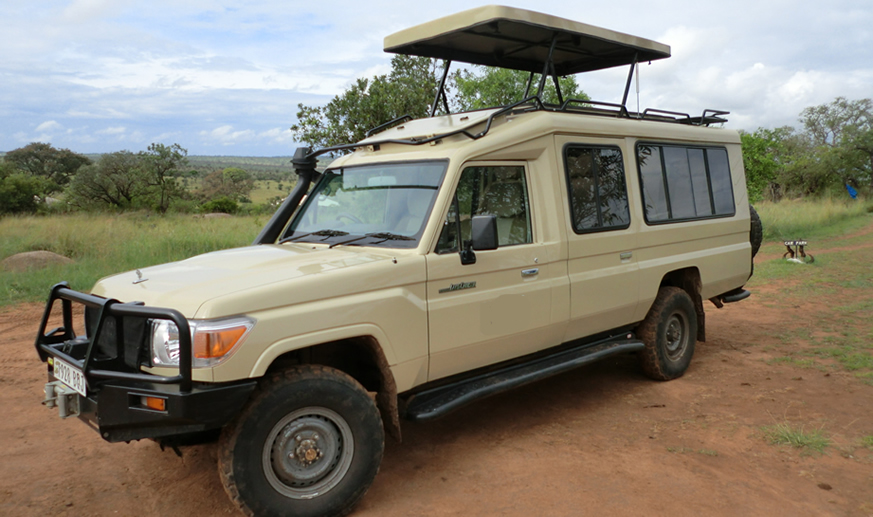 Game viewing safari pop up-top roof land Cruiser