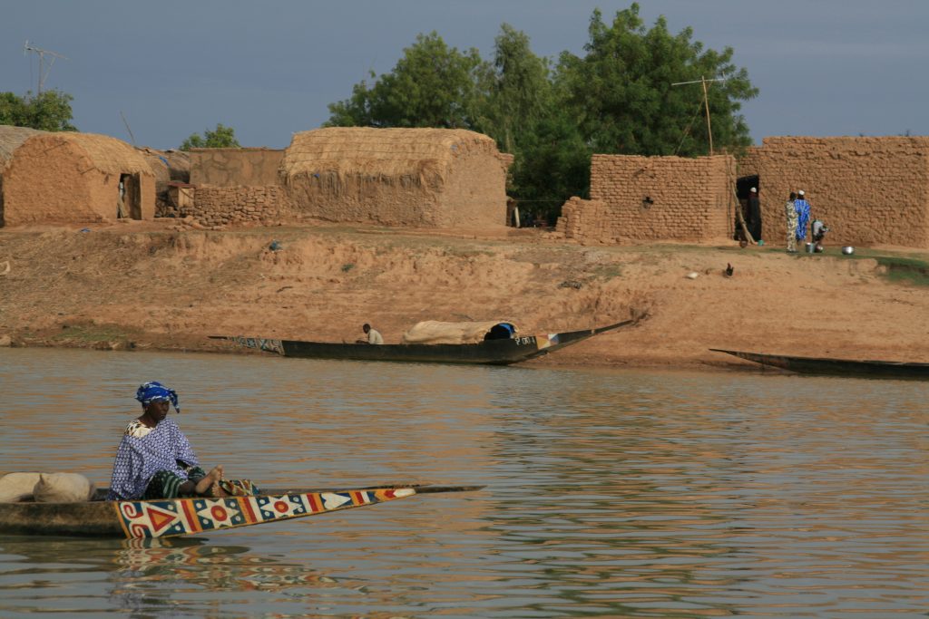 Bozo village along the Niger River west Africa