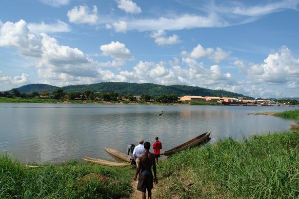 Fishermen and their bots at River Ubangi