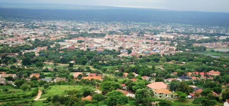 Aerial view of kasese town Uganda