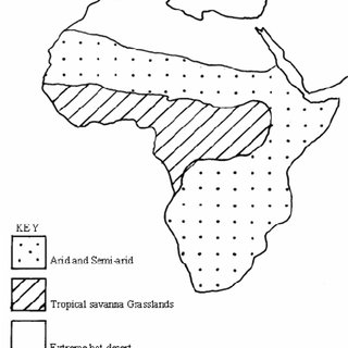 Map of Africa showing Climatic Zones