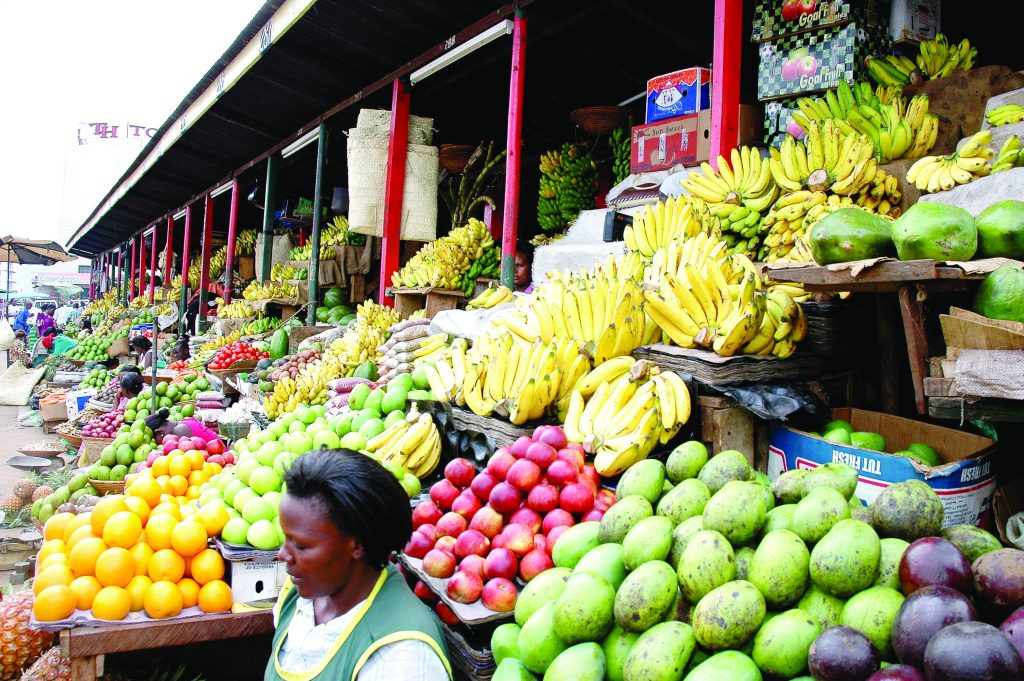 Nakasero local fruit market Kampala Uganda