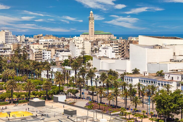 Aerial view over the city of Casablanca morocco