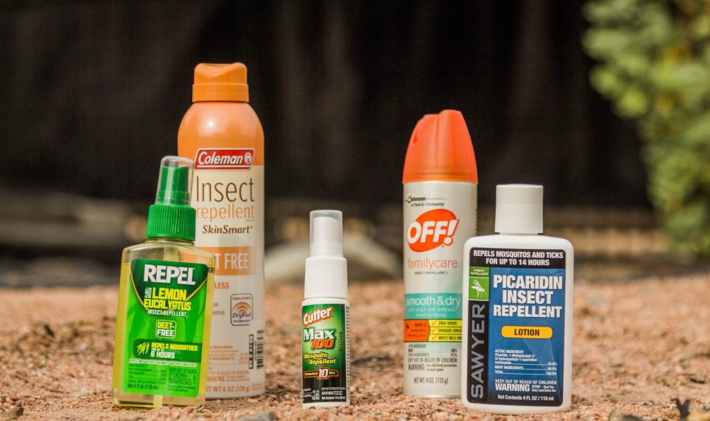 Different types of insect and mosquito repellants on market.