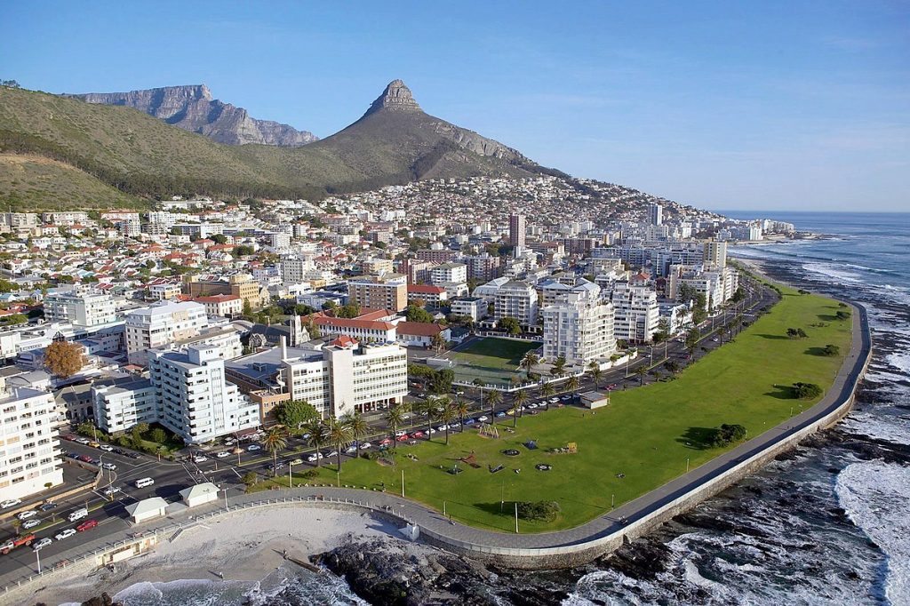 Aerial View of Sea Point, Cape Town South Africa