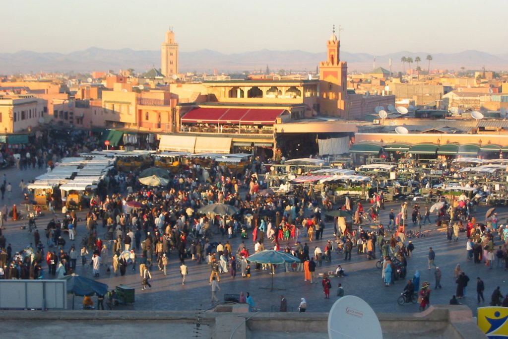marrakesh city's main public square djemaa el fna Morocco